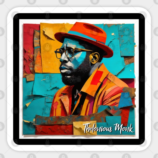 Thelonious Monk // Paper Art Sticker by Otmr Draws